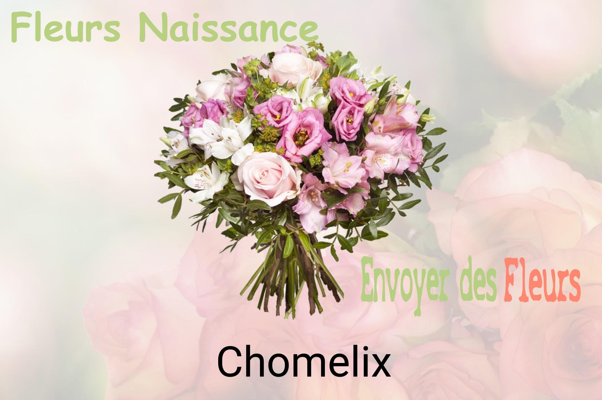 Bouquet de fleurs de naissance livré à Chomelix