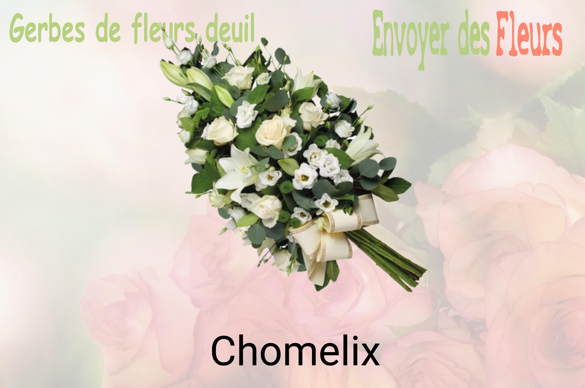 Gerbe de fleurs de deuil livrée à Chomelix